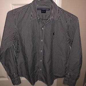 Women’s black and white sport polo button down!